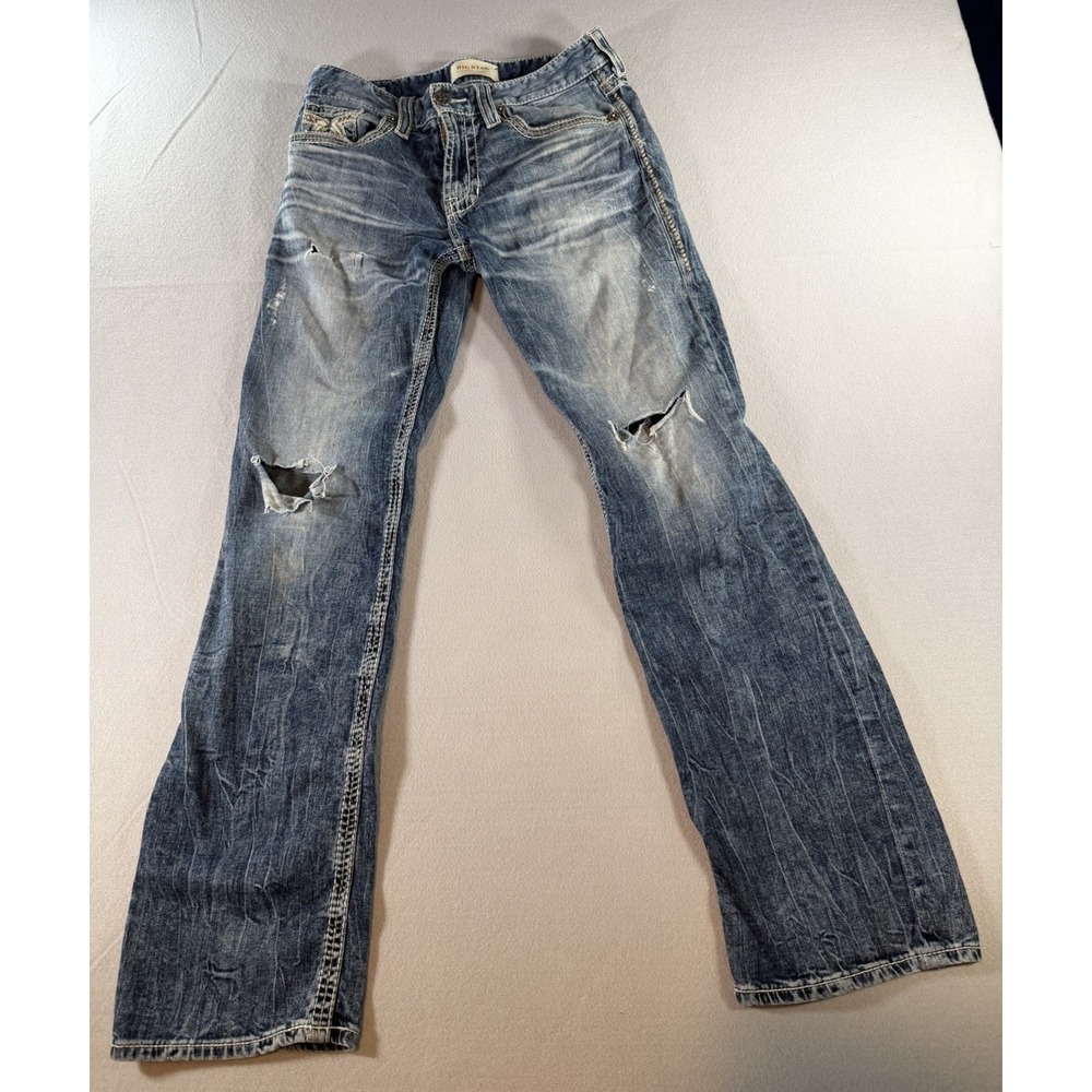 Big Star Men's Jean 31R (32 Waist) Distressed Pioneer Boot Urban Streetwear
